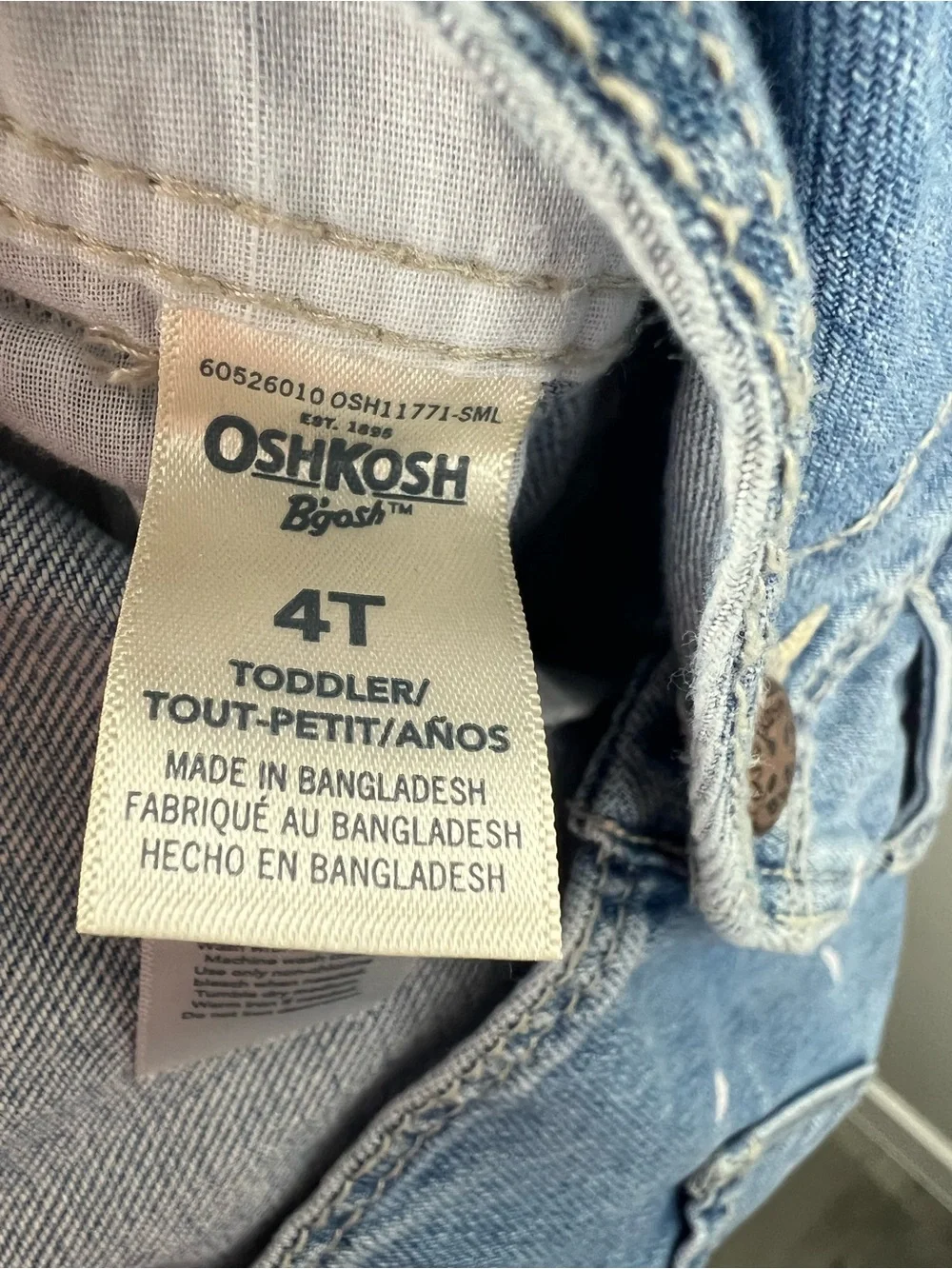 OshKosh B'gosh Blue Denim Overalls with Pink Heart Print